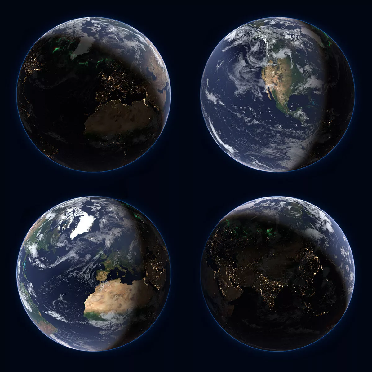 Earth Horizon with Polar Lights Volumetric Animated For Blender 3D model