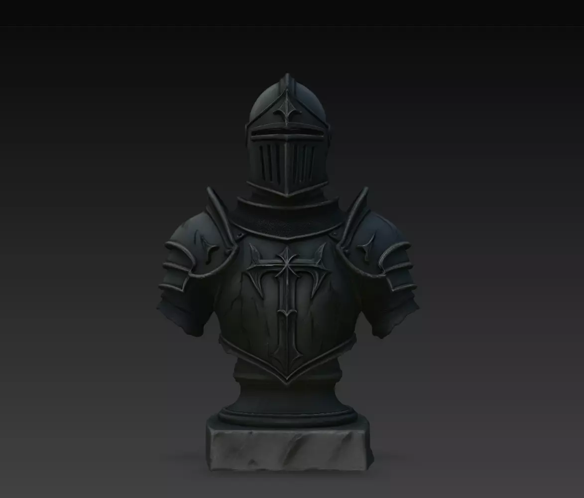 Noctharis Black Helm Knight Bust STL Print Model 3D print model