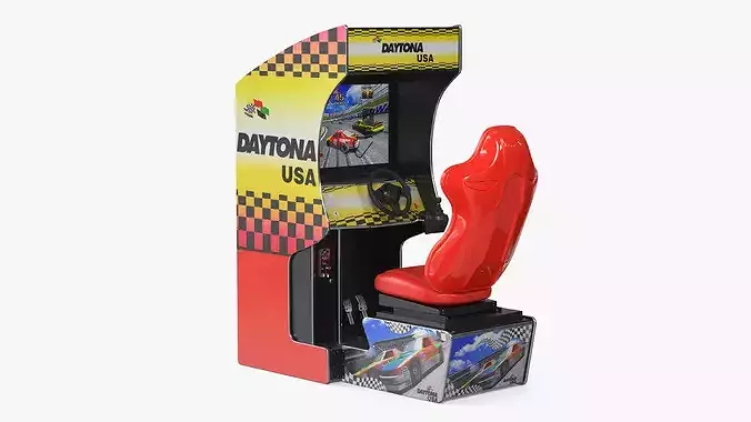 Daytona USA Racing Arcade Cabinet Red 3D model