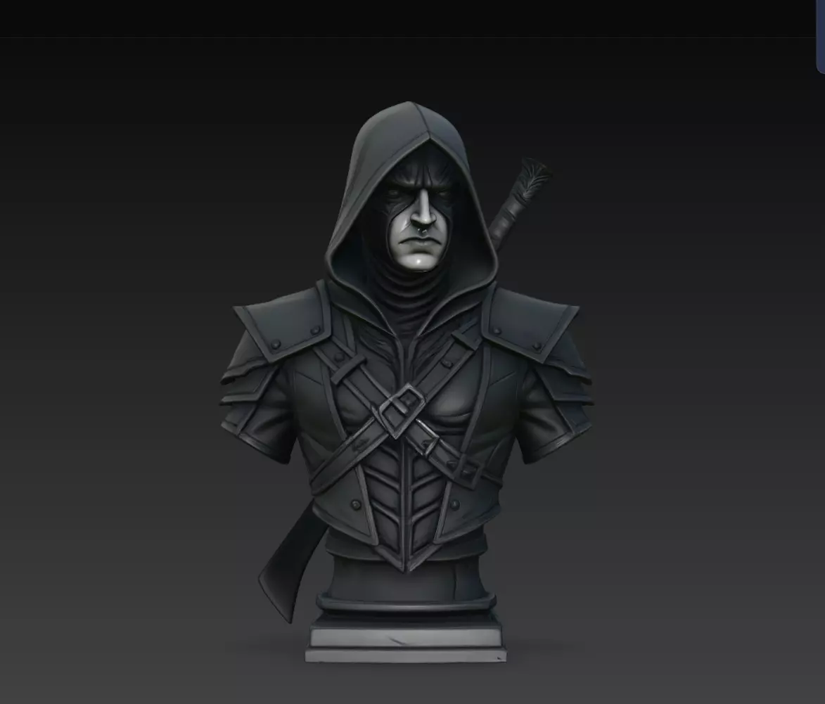 Grimveil Shadow Rogue Assassin Bust STL Print Model 3D print model