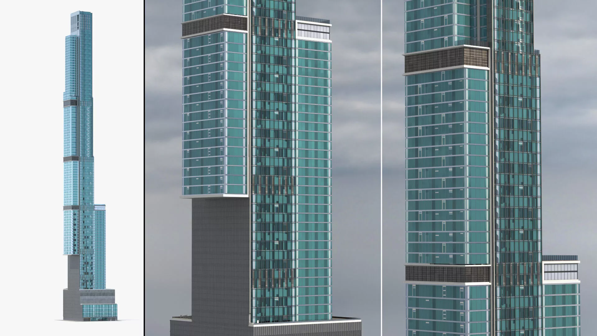 Modern High Rise Residential Tower 3D model