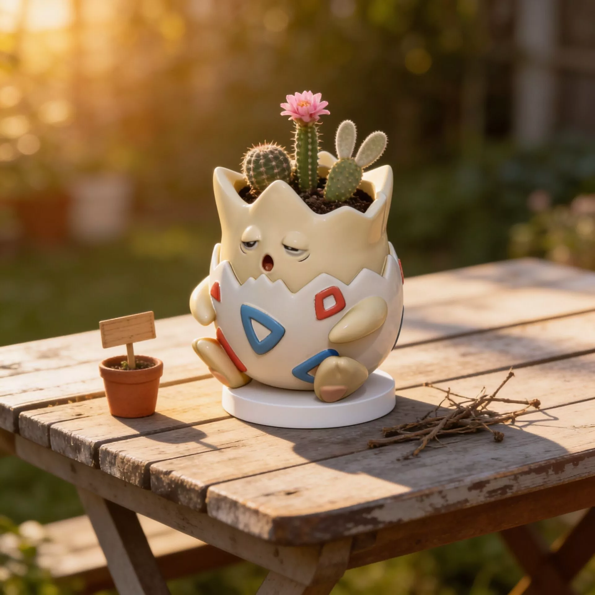 Togepi Cute Sleepy Egg Monster Planter and Pen Holder STL 3D print model