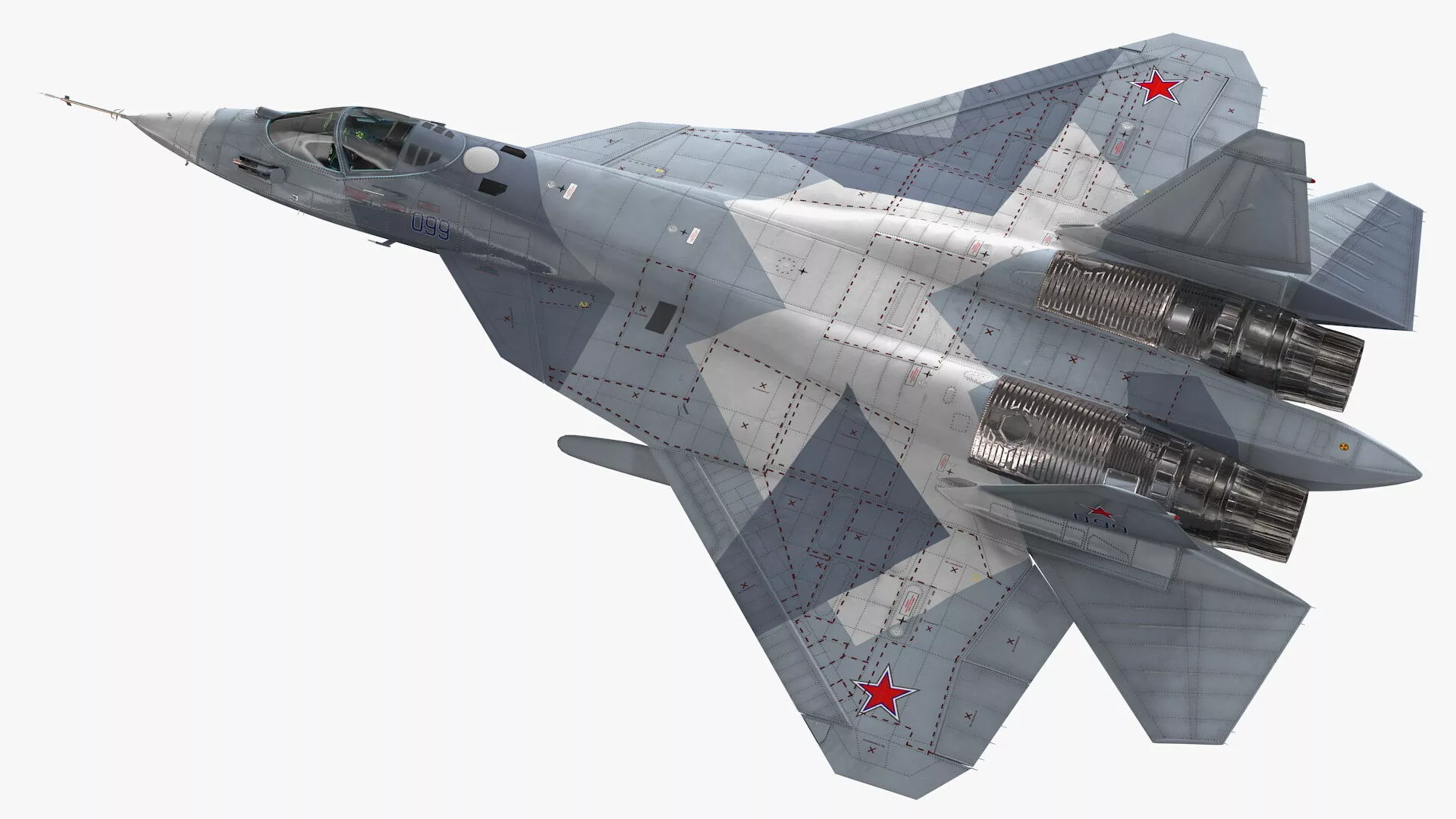 Stealth Multirole Fighter SU 57 Animated 3D model