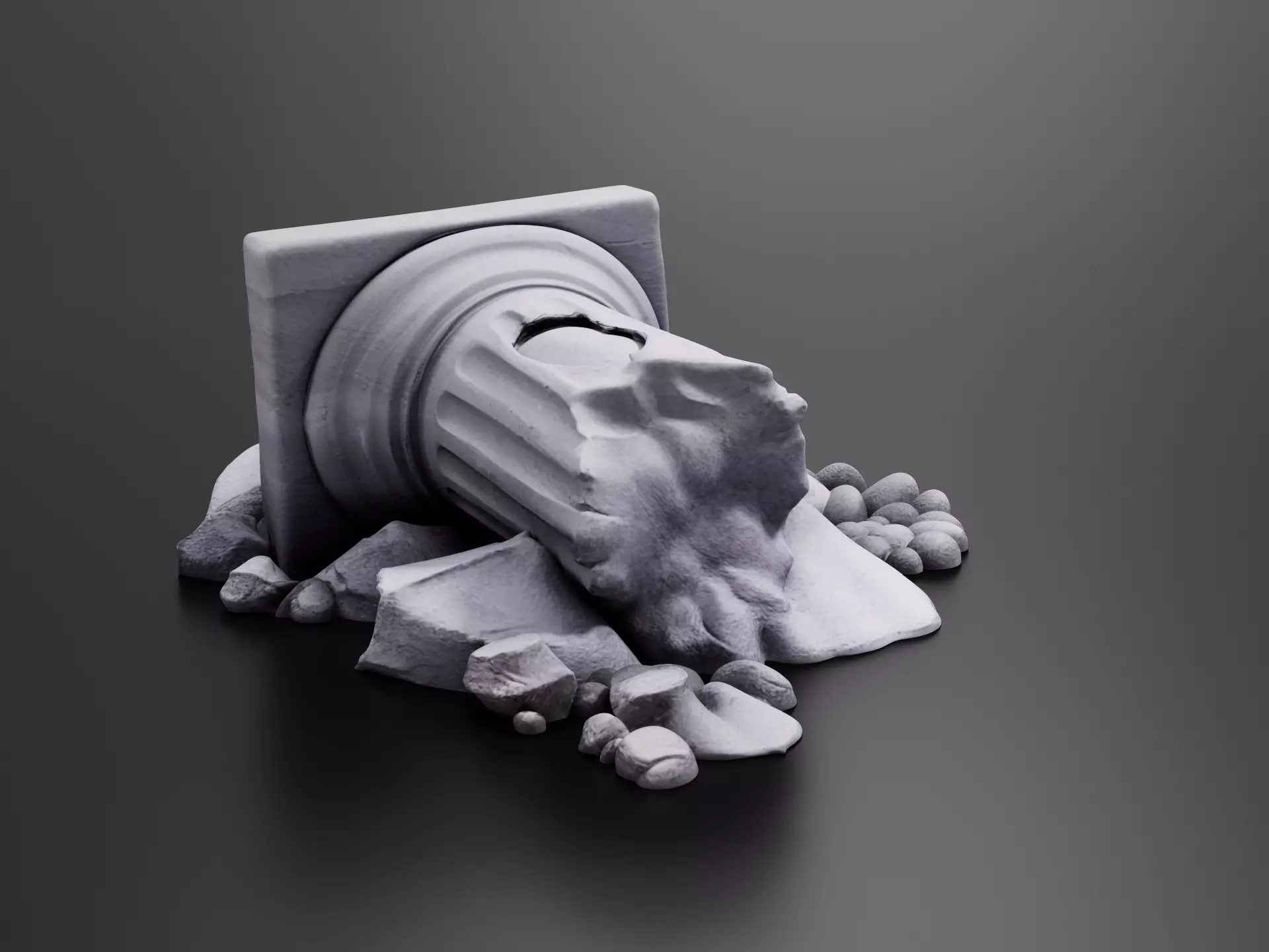 Broken column 01 3D print model