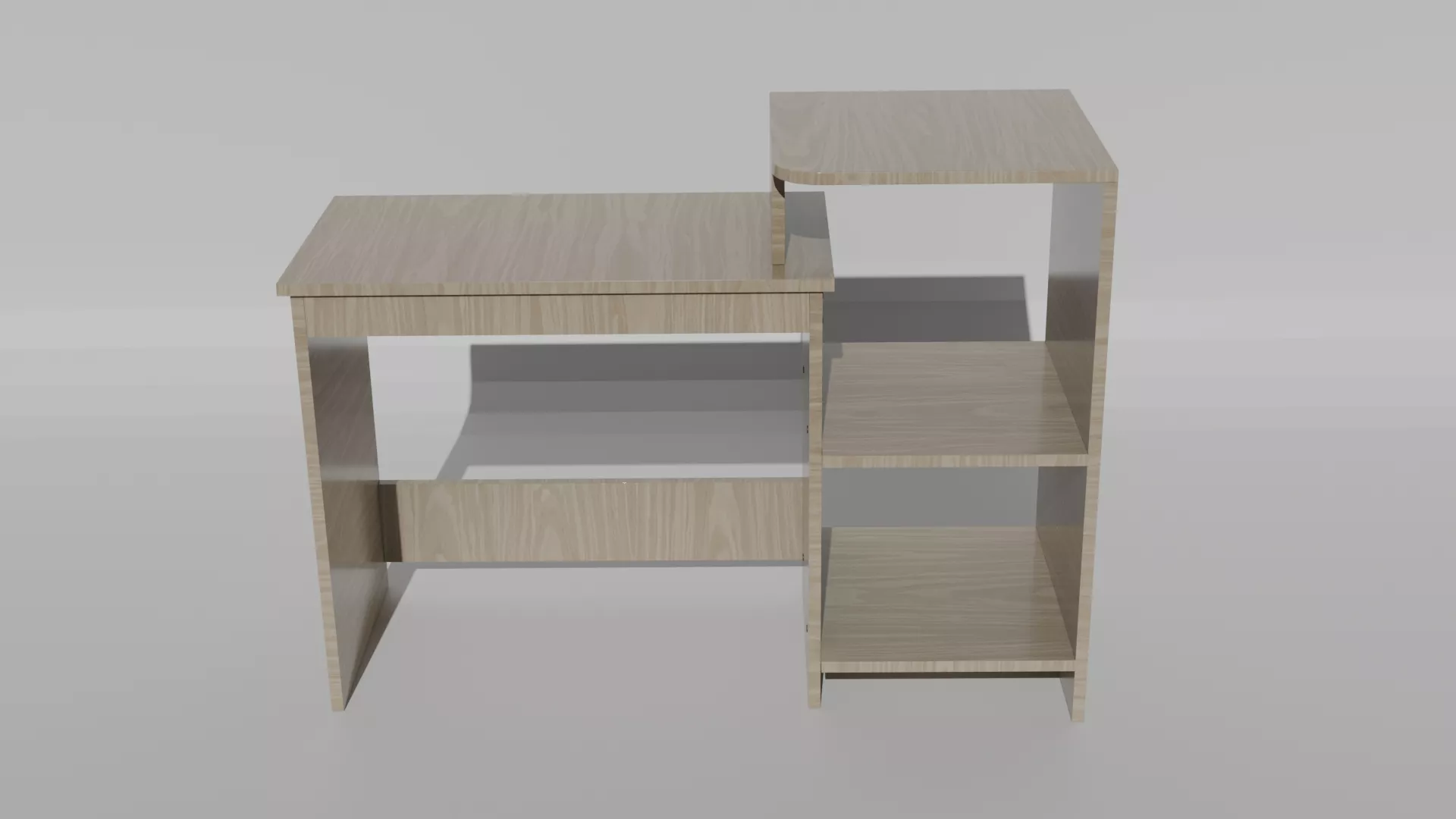 Computer Table with 2 Racks Low-poly 3D model