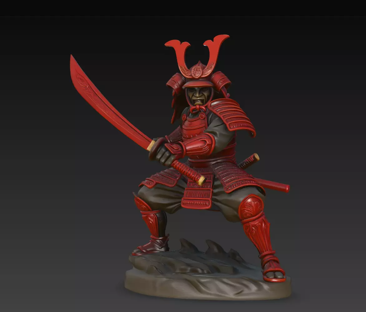 Benikage Ronin Blade Master Statue STL Print Model 3D print model