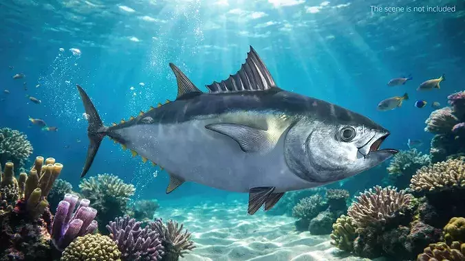Marine Yellowfin Tuna For Blender 3D model 2