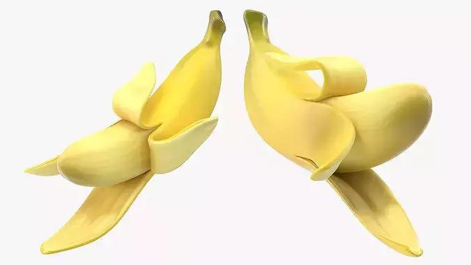 Fresh Peeled Banana Model 3D model 3