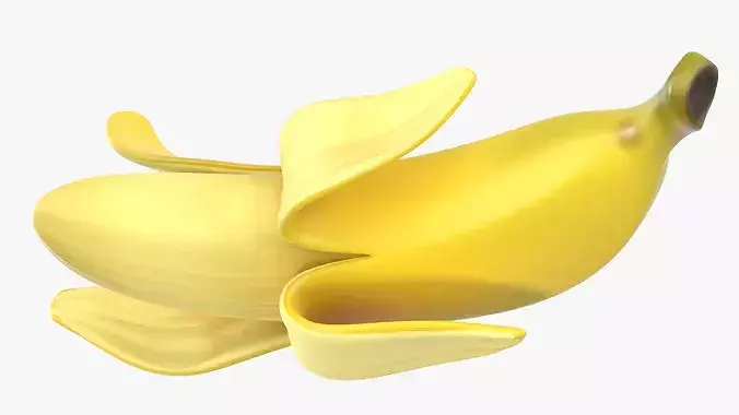 Fresh Peeled Banana Model 3D model 4