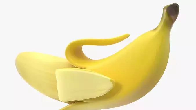 Fresh Peeled Banana Model 3D model 7