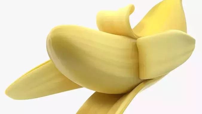 Fresh Peeled Banana Model 3D model 6