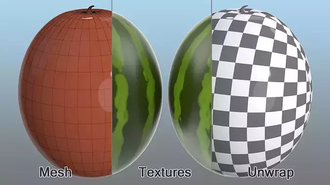 Cartoon Melon 3D model 7