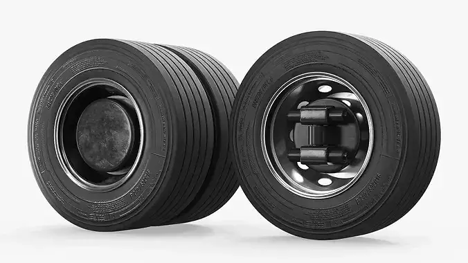 Industrial Transport Wheels with Radial Tires 3D model