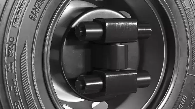 Industrial Transport Wheels with Radial Tires 3D model 6