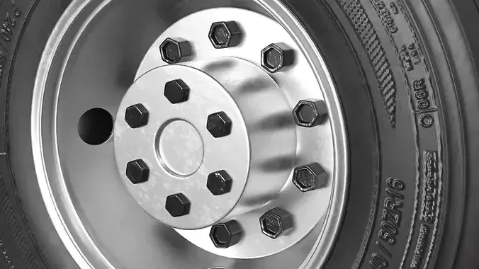 Industrial Transport Wheels with Radial Tires 3D model 5
