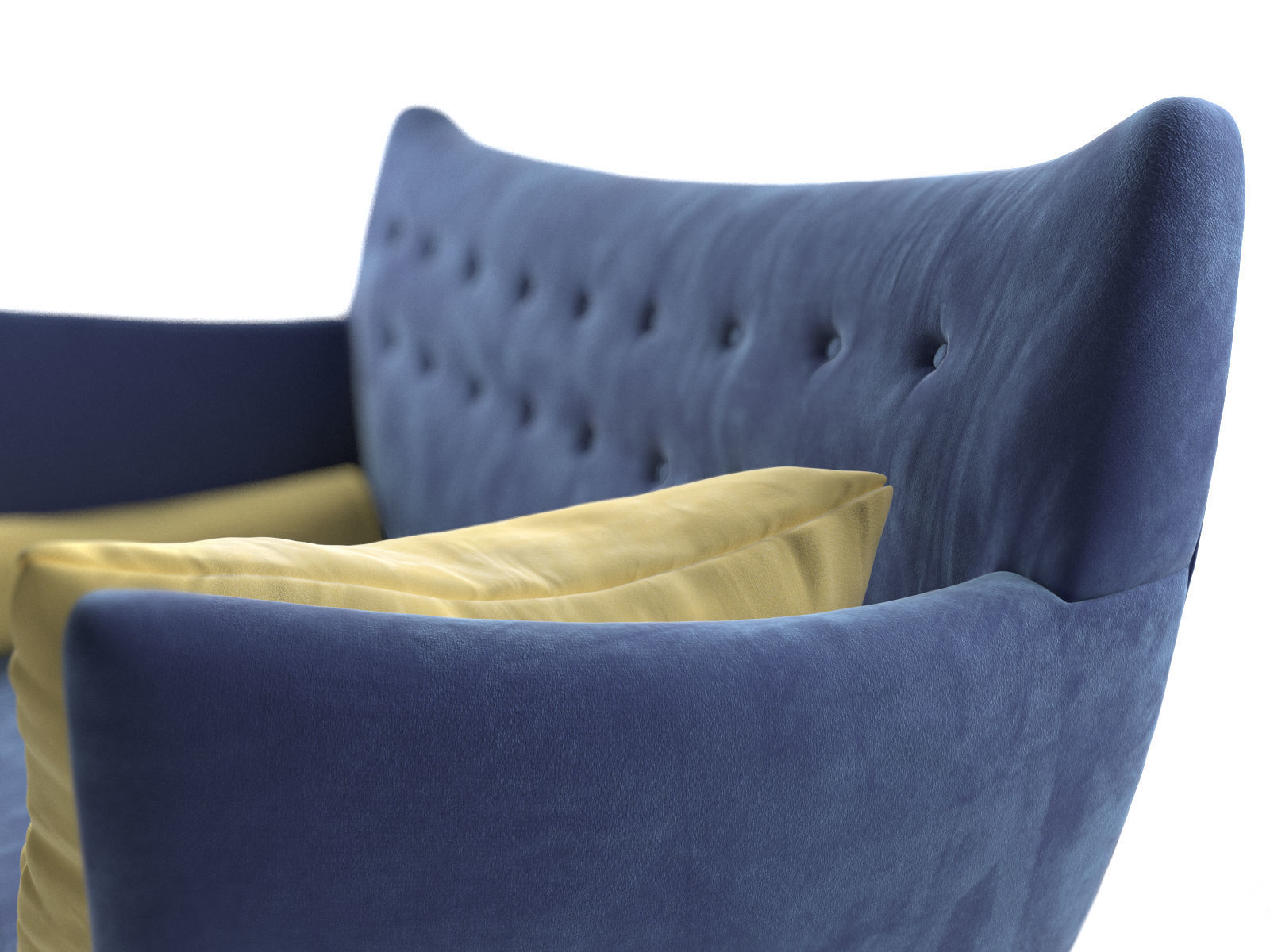 2 Seater Sofa 3D model_2