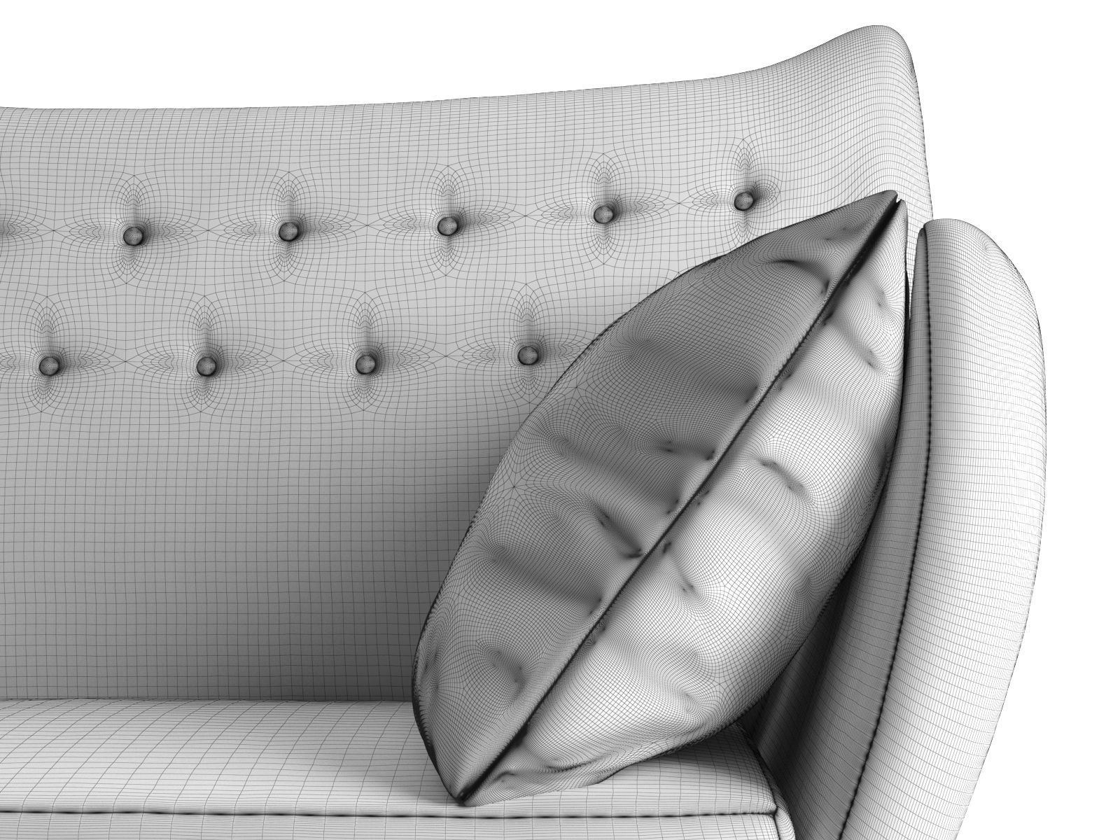 2 Seater Sofa 3D model_4