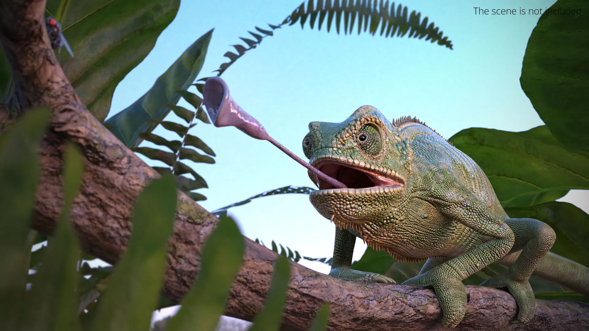 Chameleon Hunting Animated Rigged For Blender 3D model