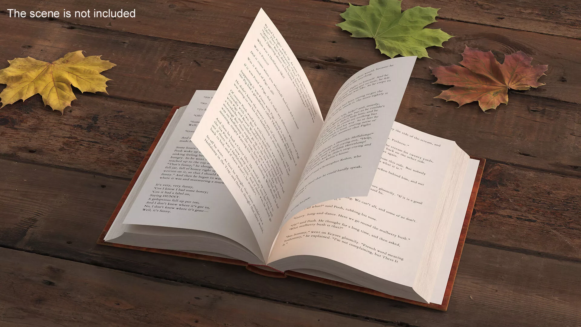 Hardcover Book Wind Page Flip Animated Rigged For Maya 3D model