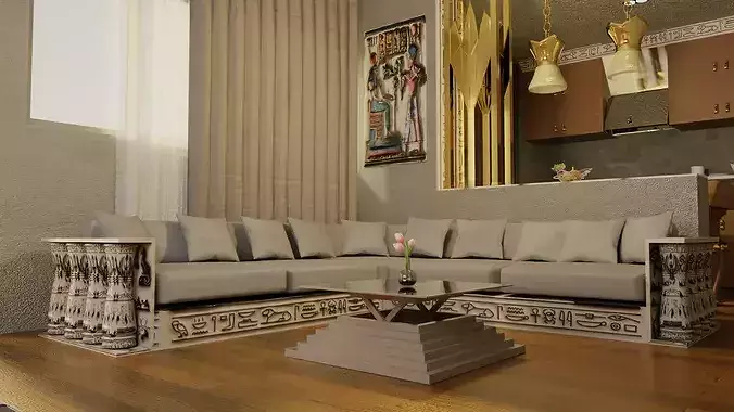 Neo-Pharaonic Open Living 3D model