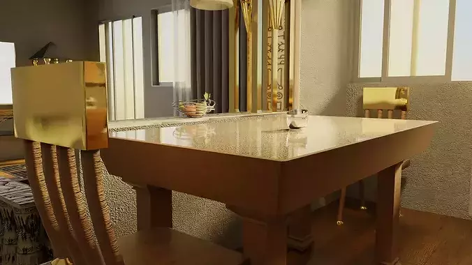 Neo-Pharaonic Open Living 3D model 3