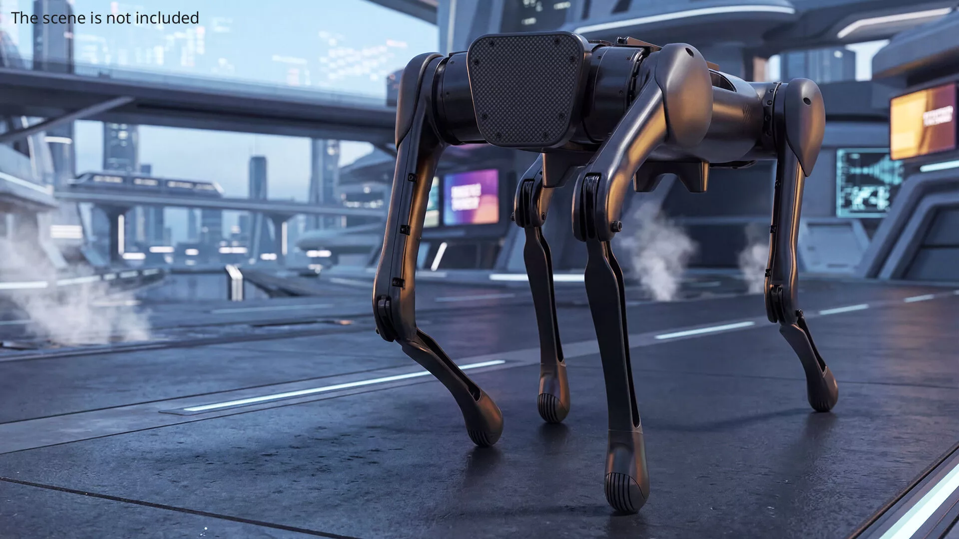Robotic Dog Side Roll Animated Rigged for Maya 3D model