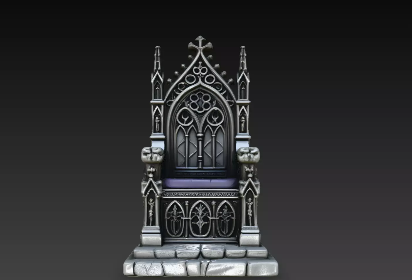 Dark Cathedral Throne Chair STL 3D print model