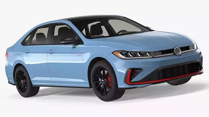 2026 Volkswagen Jetta GLI Sedan Monterey Blue Pearl 3D model 5