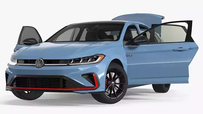 2026 Volkswagen Jetta GLI Sedan Monterey Blue Pearl 3D model 6