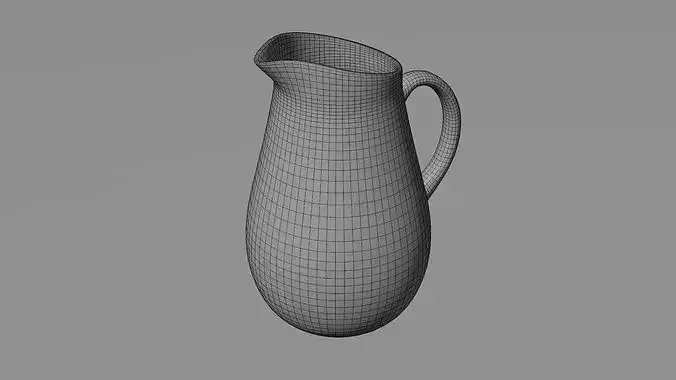 Pitcher Low-poly 3D model 7