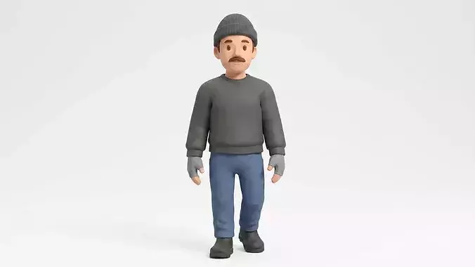 Stylized Cartoon Man - Fully Rigged Male Character Game Asset