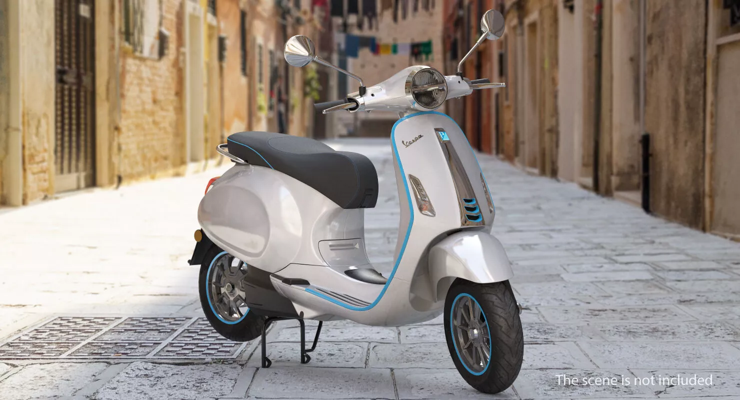 Vespa Elettrica 2019 Rigged Scooter 3D model
