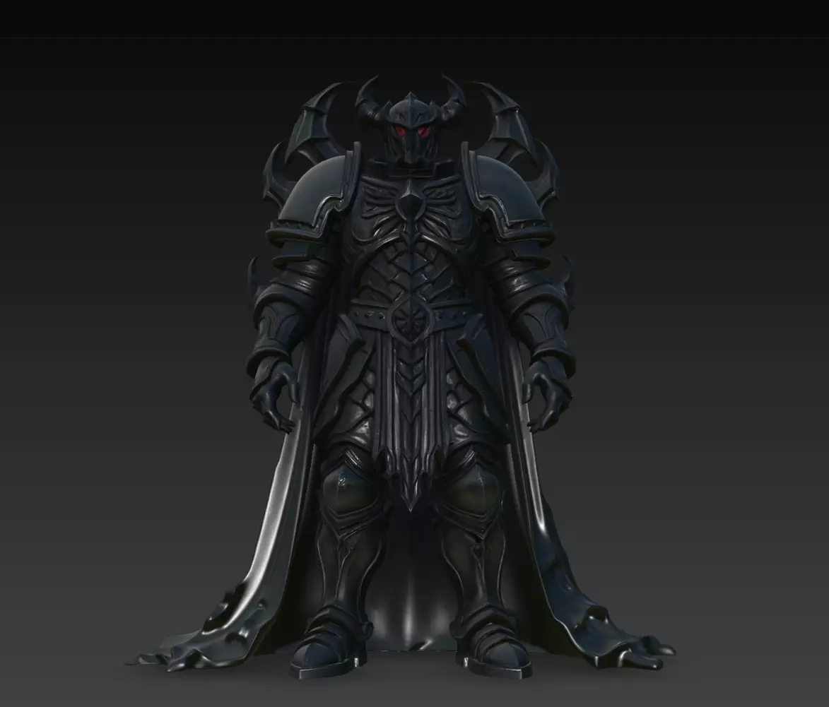 Dark Demon Overlord Full Armor Statue STL Print Model 3D print model