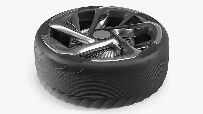 Futuristic Concept Car Wheel 3D model 5