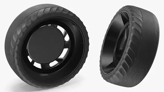 Futuristic Concept Car Wheel 3D model 4