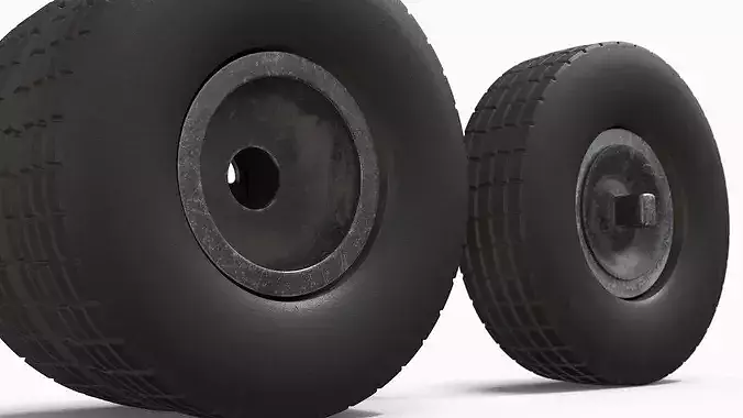Heavy Duty Truck Wheel Set Black 3D model 7