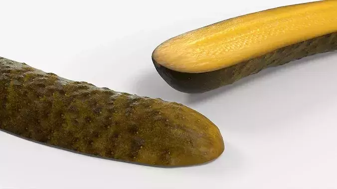 Cucumber Pickled Food Half Low-poly 3D model 6