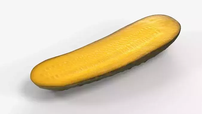 Cucumber Pickled Food Half Low-poly 3D model 3