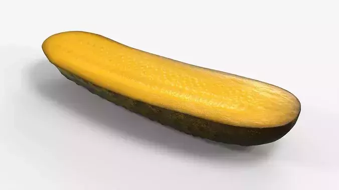 Cucumber Pickled Food Half Low-poly 3D model 5