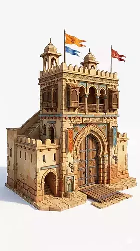 Middle Eastern Bazaar Gate 3D Model