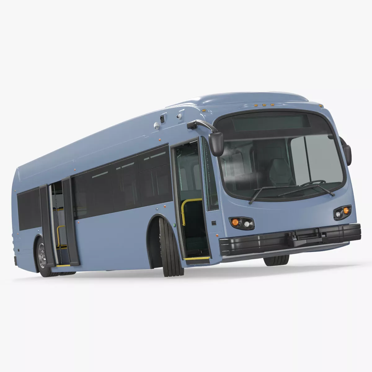 Battery Electric City Bus Light Blue Rigged for Maya 3D model