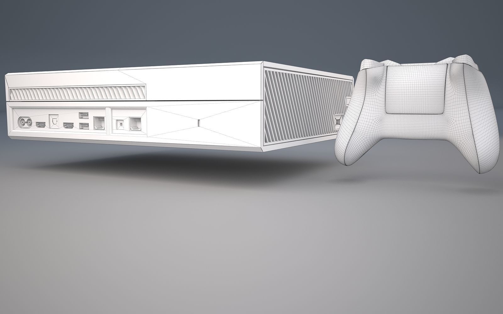 XBOX One Low-poly 3D model_6