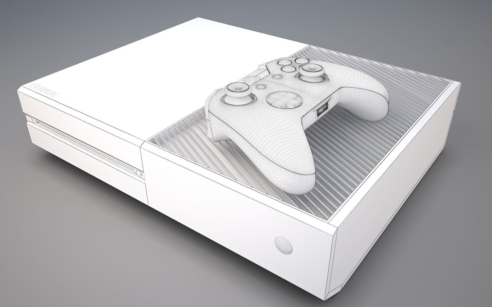 XBOX One Low-poly 3D model_4