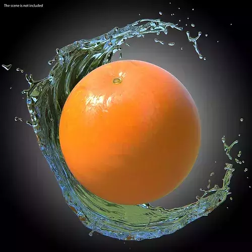 Whole Ripe Orange 3D model 3