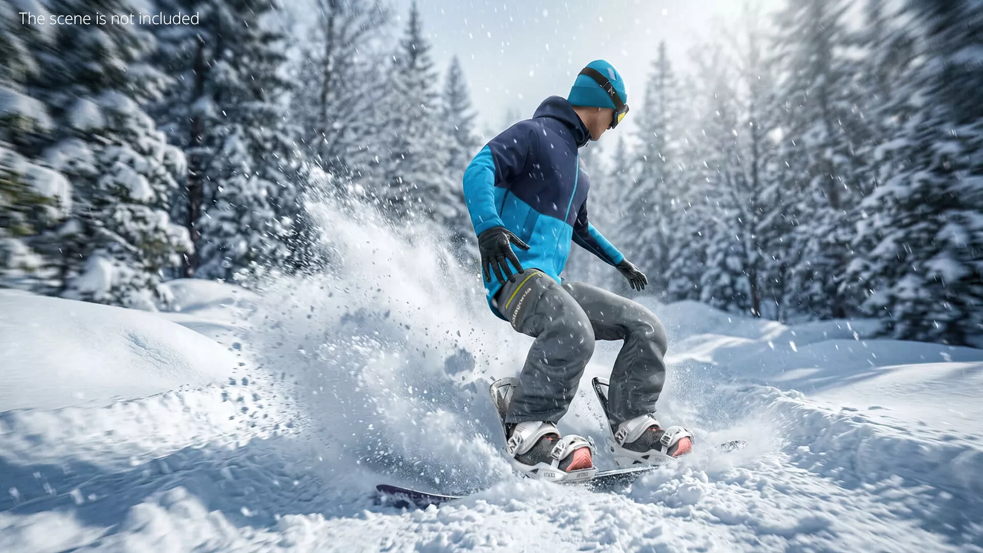 Snowboarder Set Animated Rigged For Maya 3D model