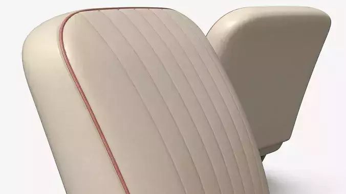 Vintage Automotive Bench Seat Low-poly 3D model 5