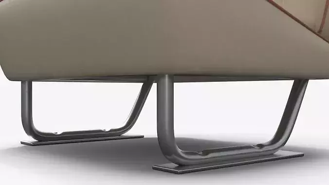 Vintage Automotive Bench Seat Low-poly 3D model 6