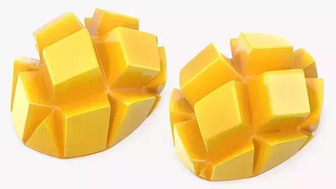 Fresh Mango Wedge 3D model 2