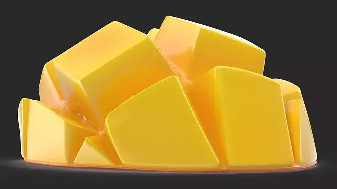Fresh Mango Wedge 3D model 6