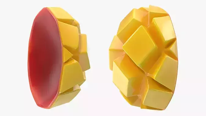 Fresh Mango Wedge 3D model 4